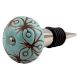 Sea Green Etched Ceramic Wine Stopper (Pack Of One Piece)
